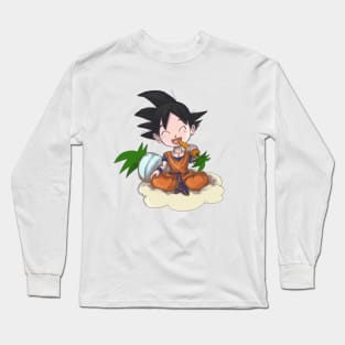 Goku Eating a Carrot Long Sleeve T-Shirt